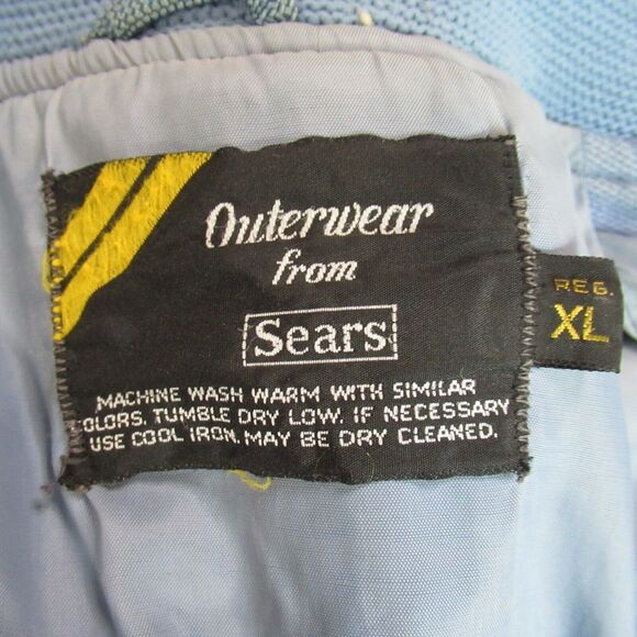 Vintage Outerwear From Sears Jacket Mens XL Blue Corduroy Bomber Rustic Grunge - Picture 2 of 11